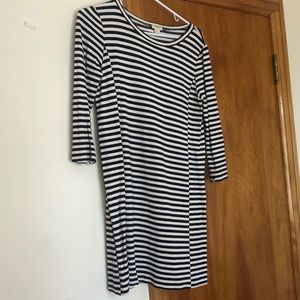 JCrew Blue white stripe dress